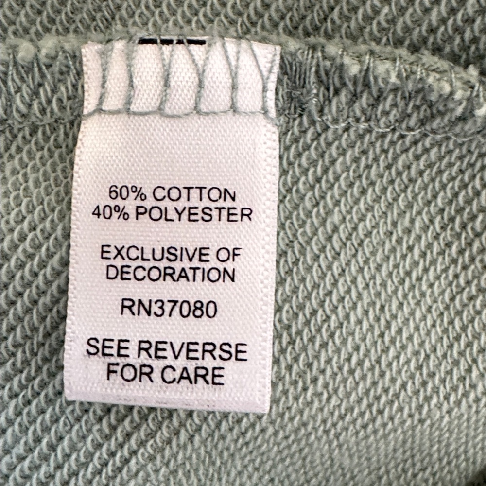 ÇATO Embroidered Crewneck French Terry Sweatshirt Top - Sage Green 3X - Picture 4 of 10